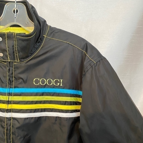 NWT Vintage Coogi Black and Neon  Stripes Windbreaker Ladies LG - Picture 9 of 15